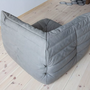 Togo Ecksofa Madras-Leder Aschgrau 3