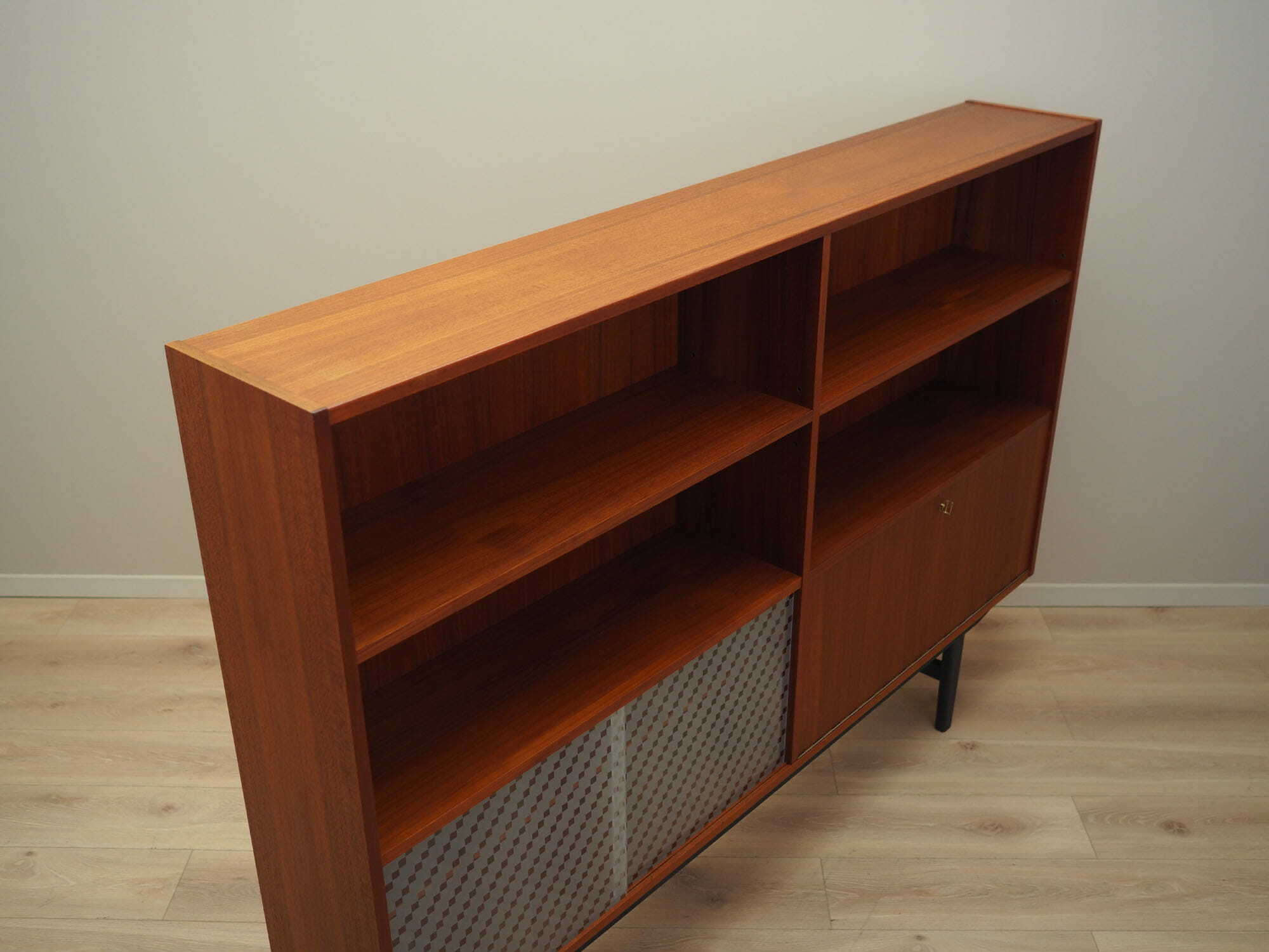 Vintage Bücherregal Teakholz Braun 1970er Jahre 7