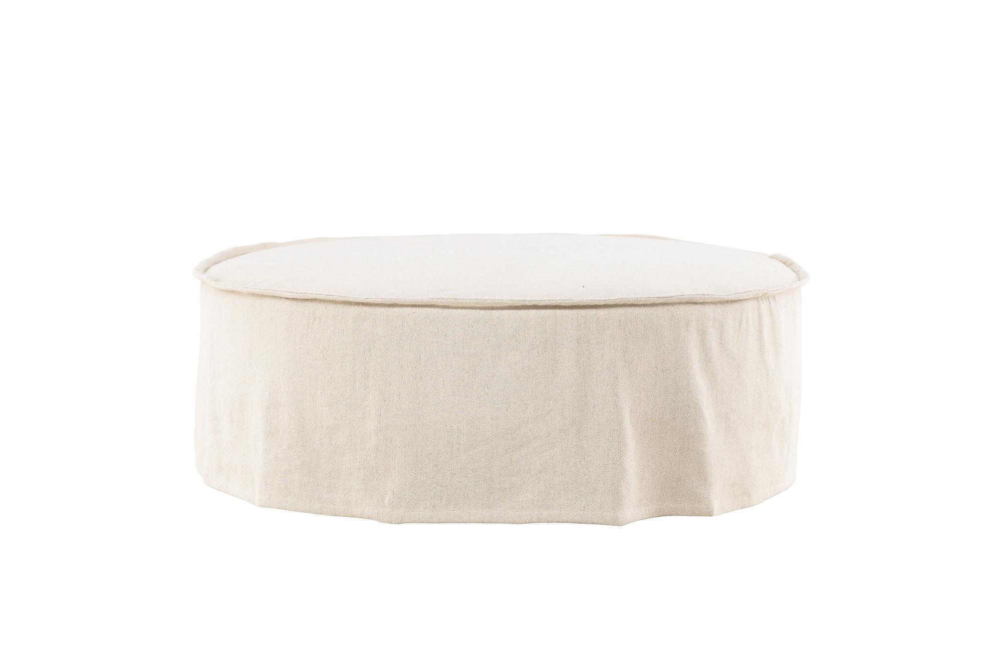 Vindö Ottoman Beige Leinen ⌀101cm 0