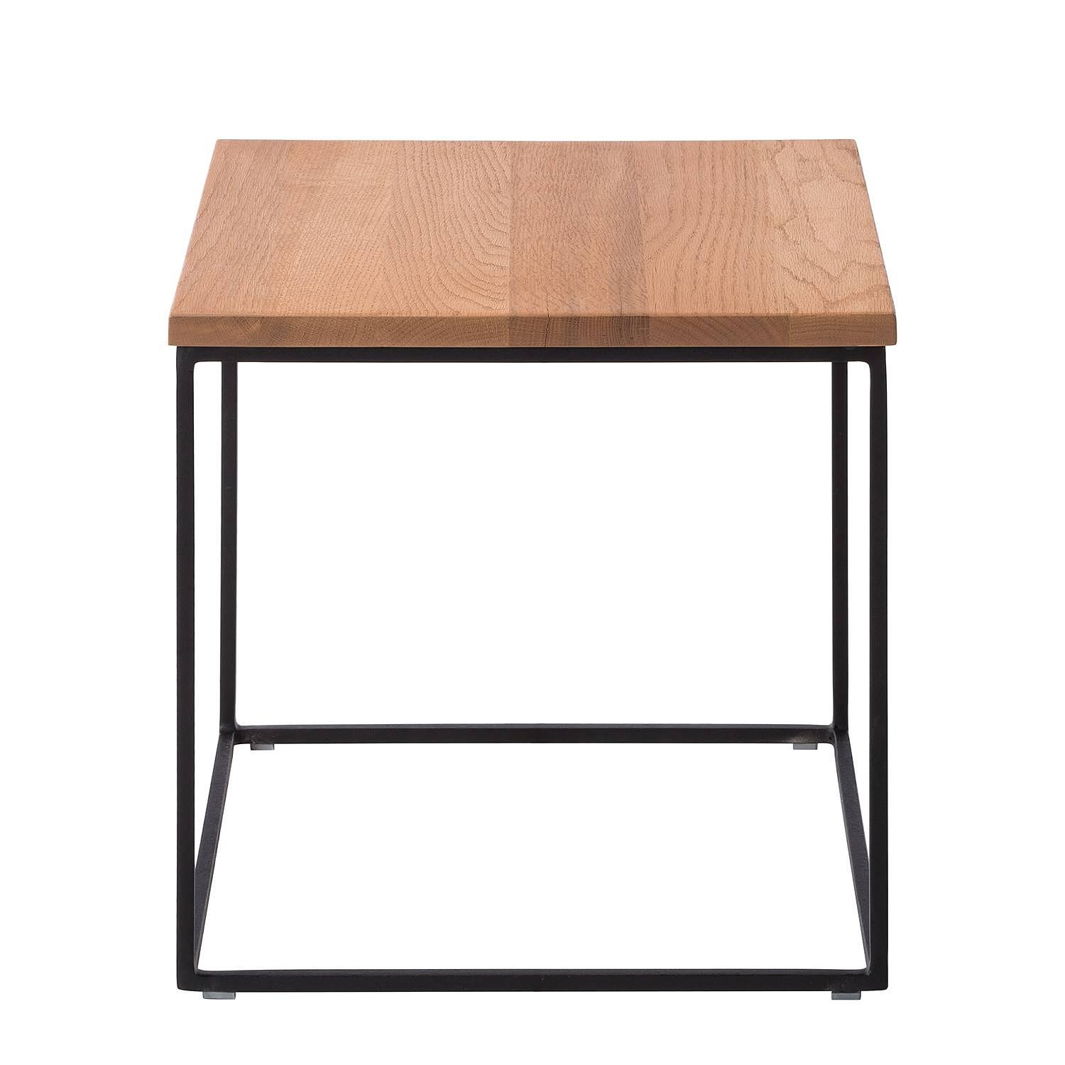 Mascotte Beistelltisch Massiveiche Metall Braun 4