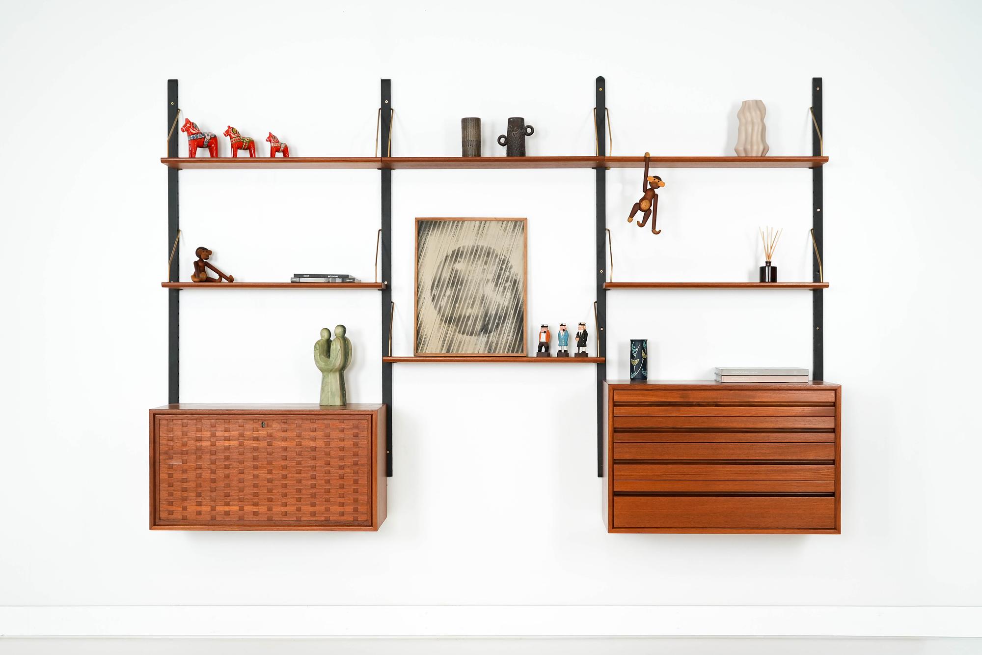 Module shelf teak brown 1960s 2