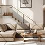Corner Sofa Easton Left 3-Seater Fabric Beige 3