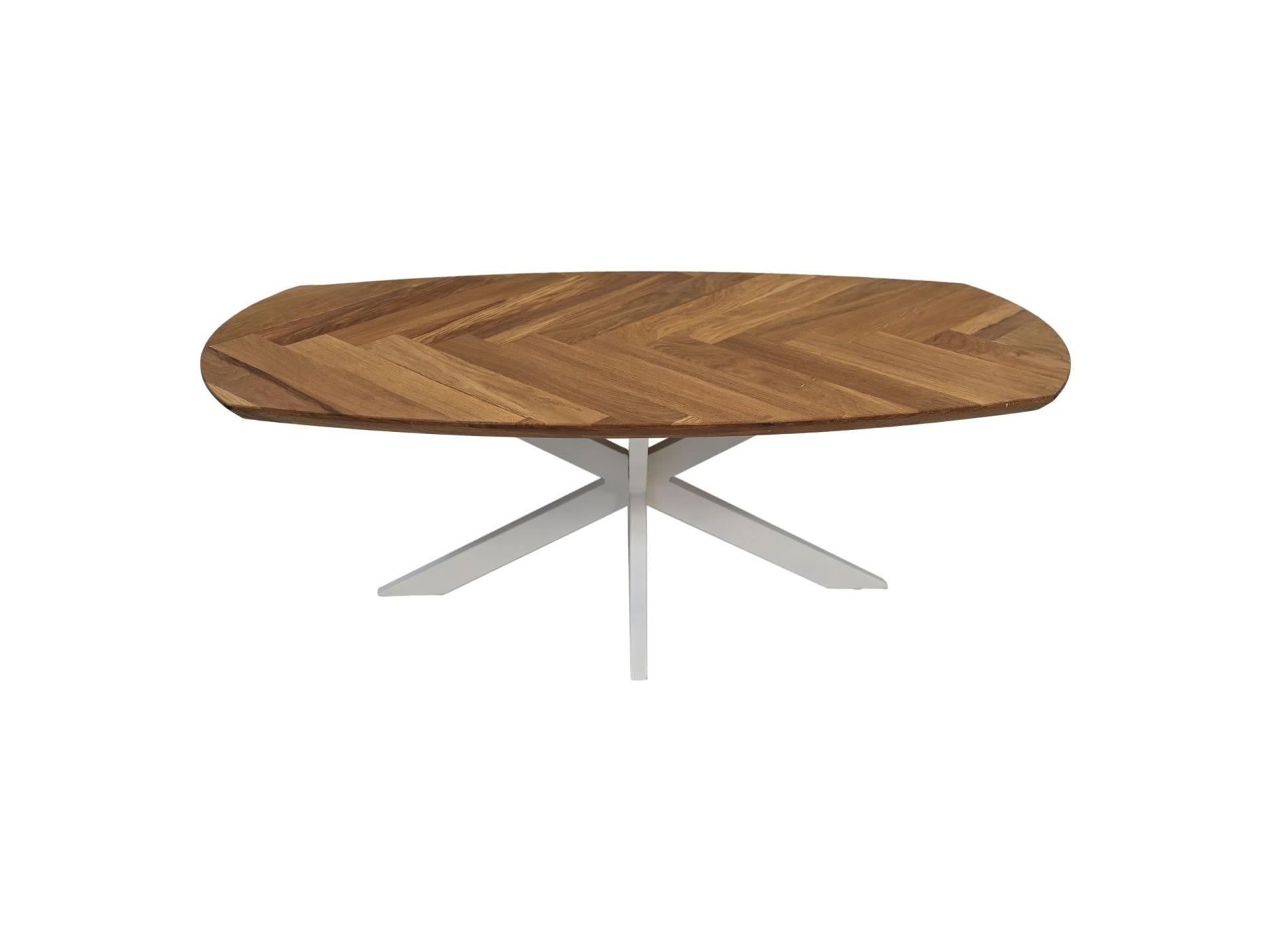 Fishbone Couchtisch Eiche Metall 1