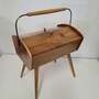 Vintage Nähtisch Holz Braun 1
