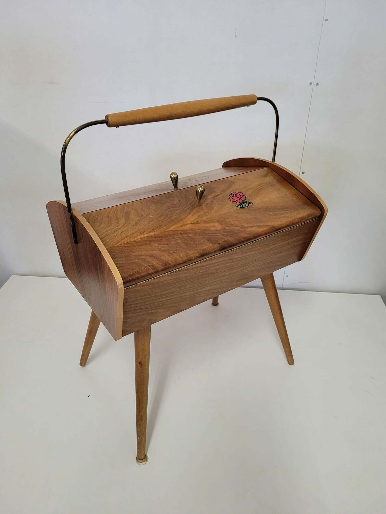 Vintage Nähtisch Holz Braun 1