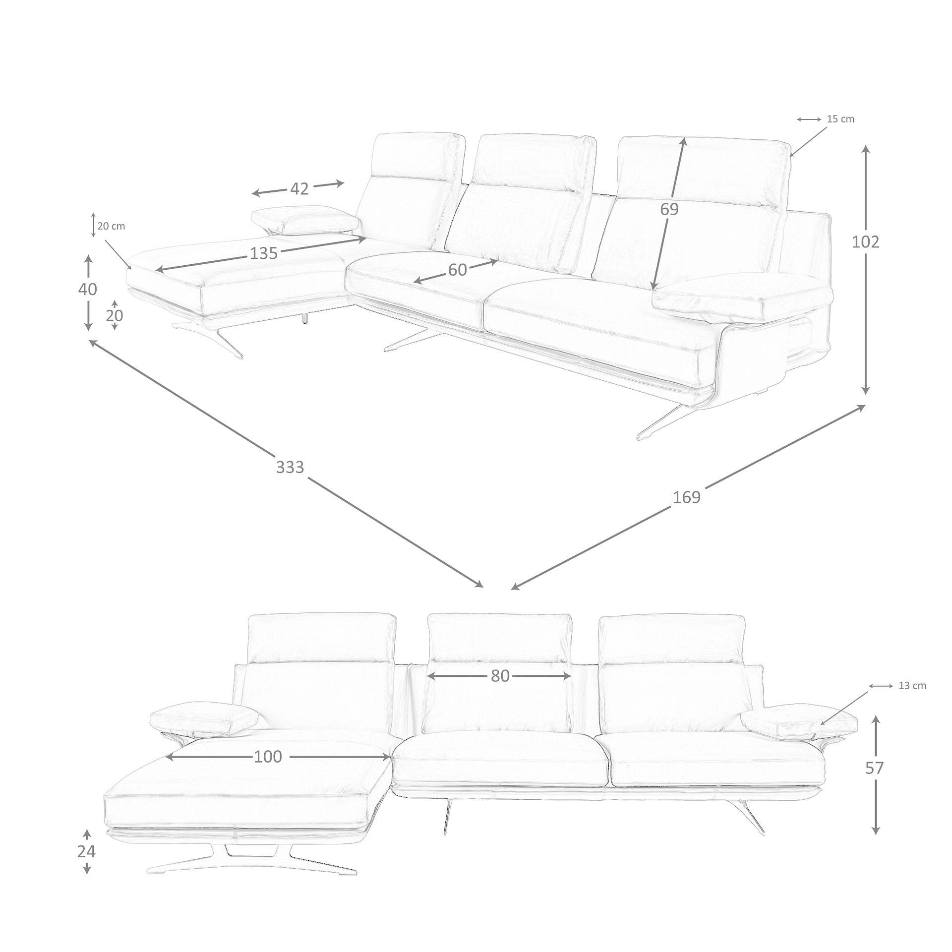 Sofa Récamiere Links Leder Terrakotta 5