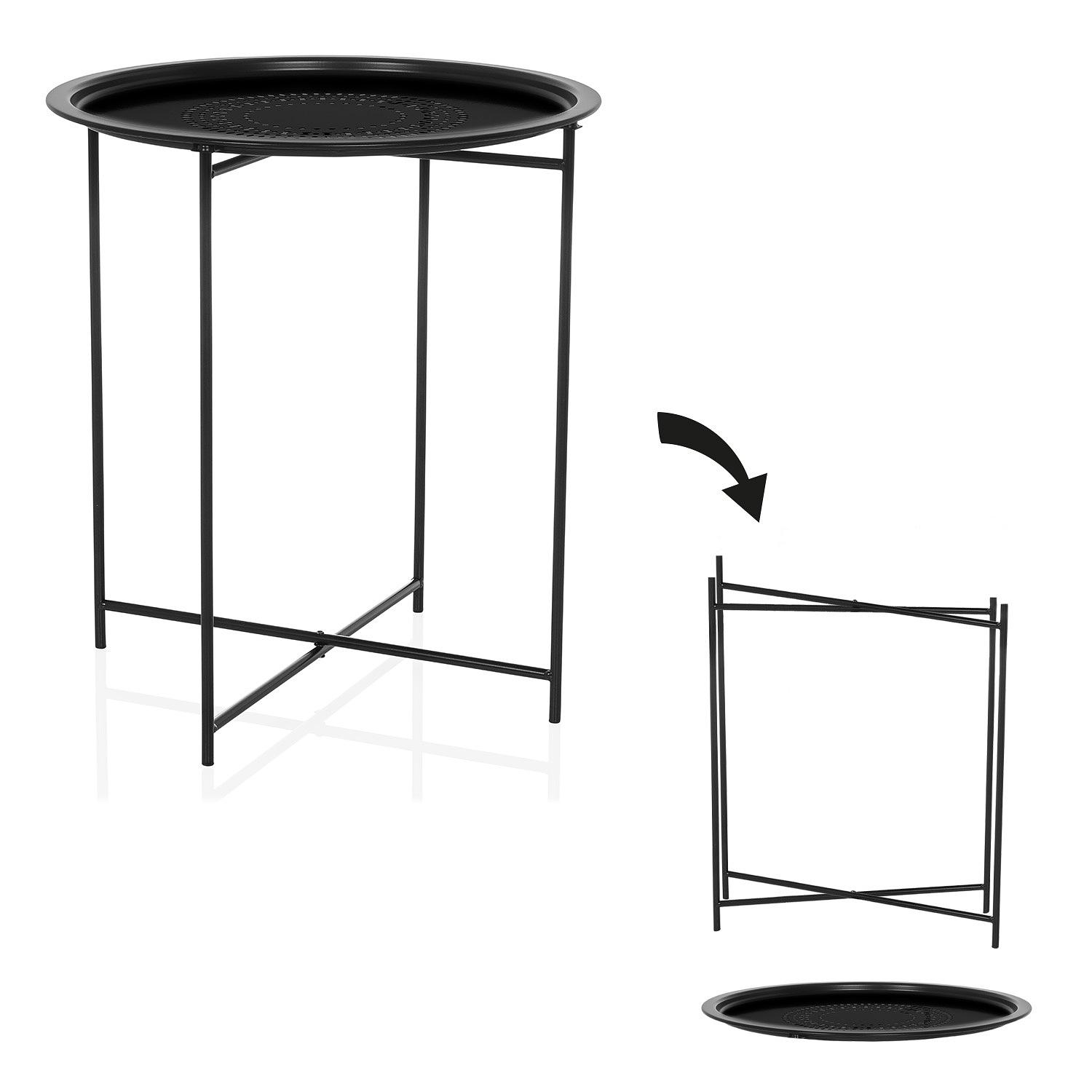 Side table / Coffee table / Sofa table ALLRUND Metal black hjh Living 1