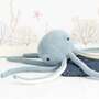 Oktopus Maxi Plüschtier Baumwolle Blau 0