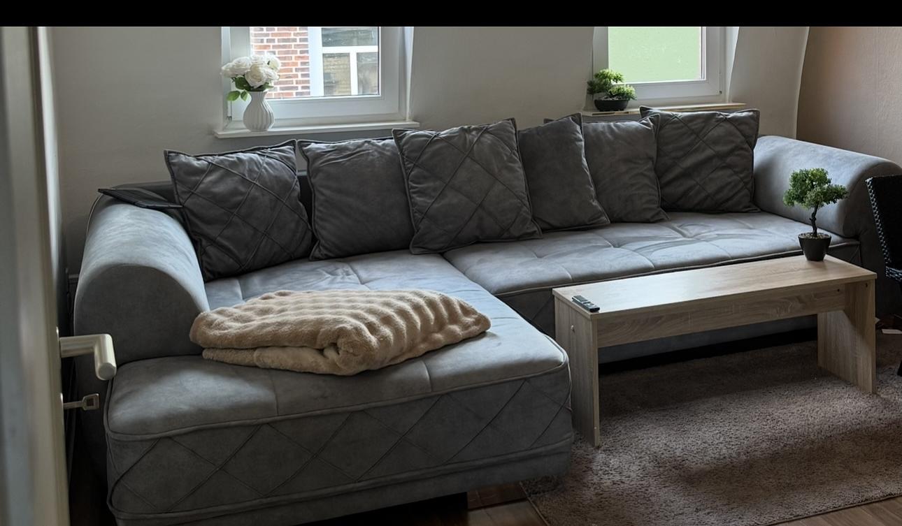 Sentina Ecksofa mit Rückenkissen Grau 3