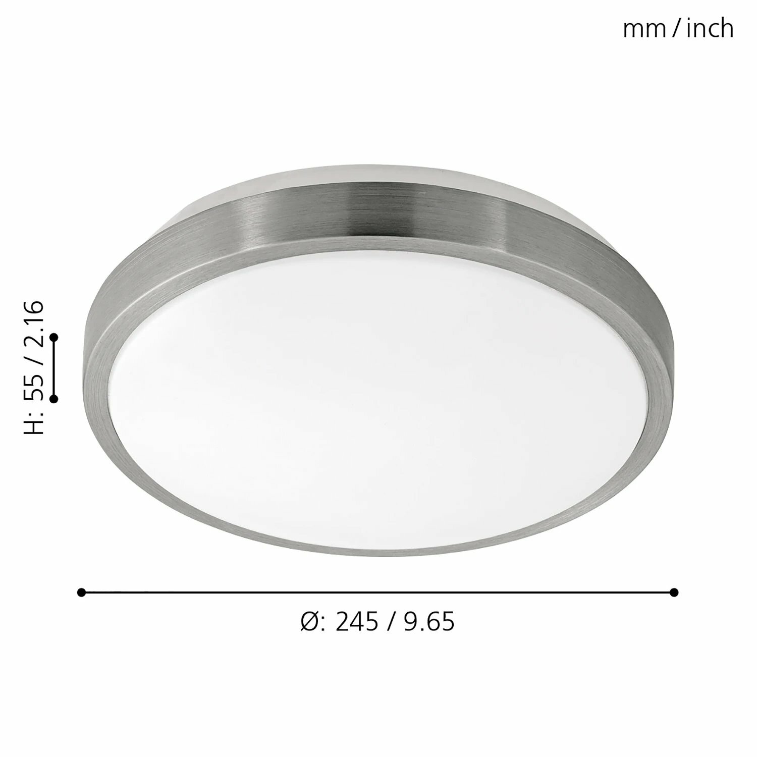 LED ceiling light 1-light Plastic Steel White 2