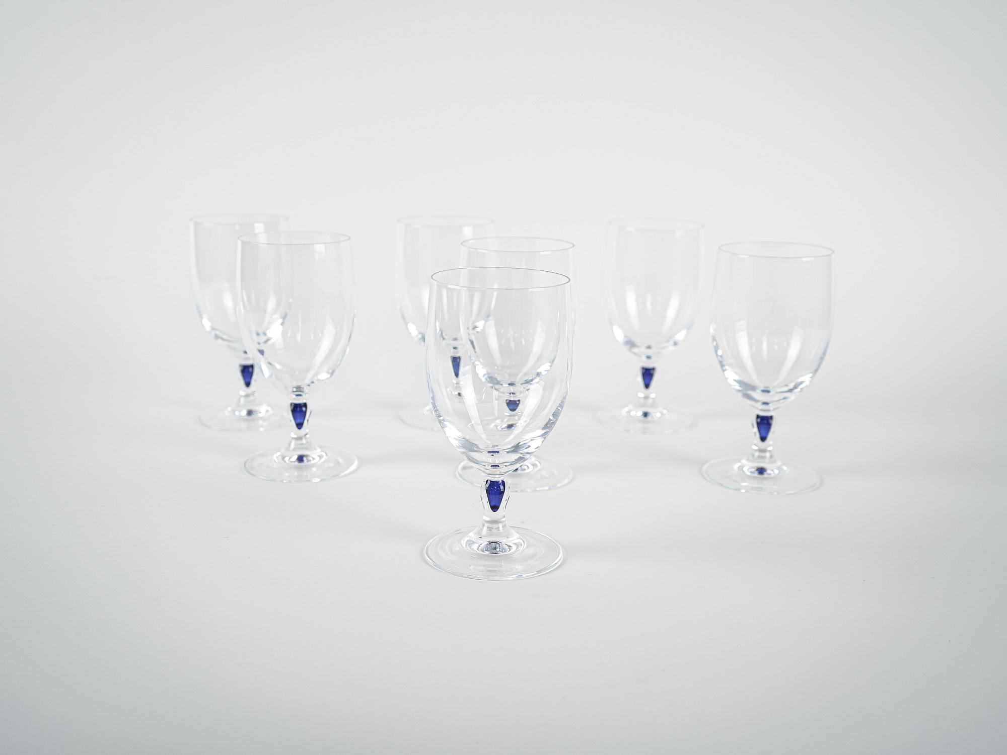 Set Venise Saphir Glasses 1970s Cristal d'Arques 2