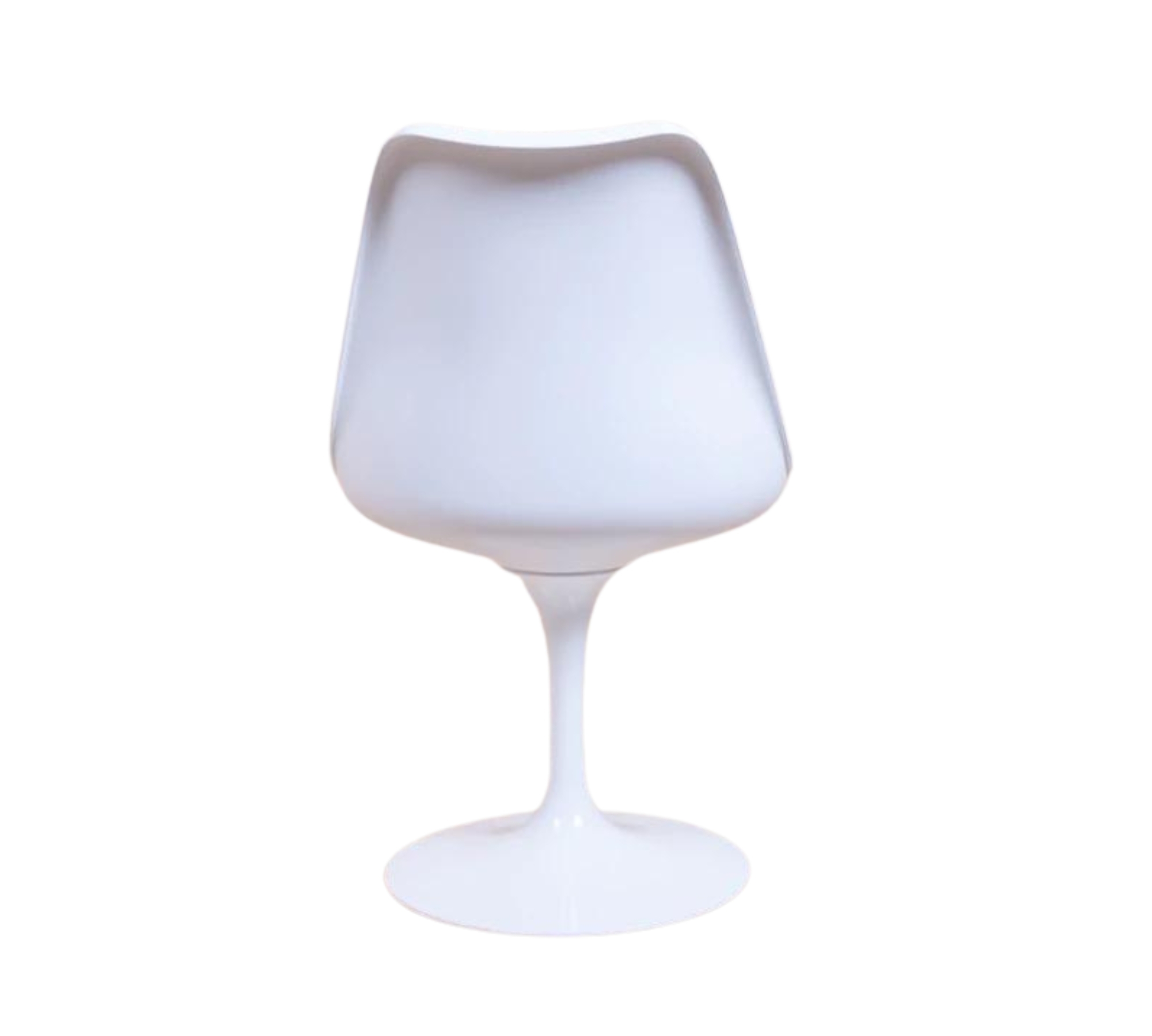Knoll Tulip Chair Weiß mit grauem Sitzpolster 4