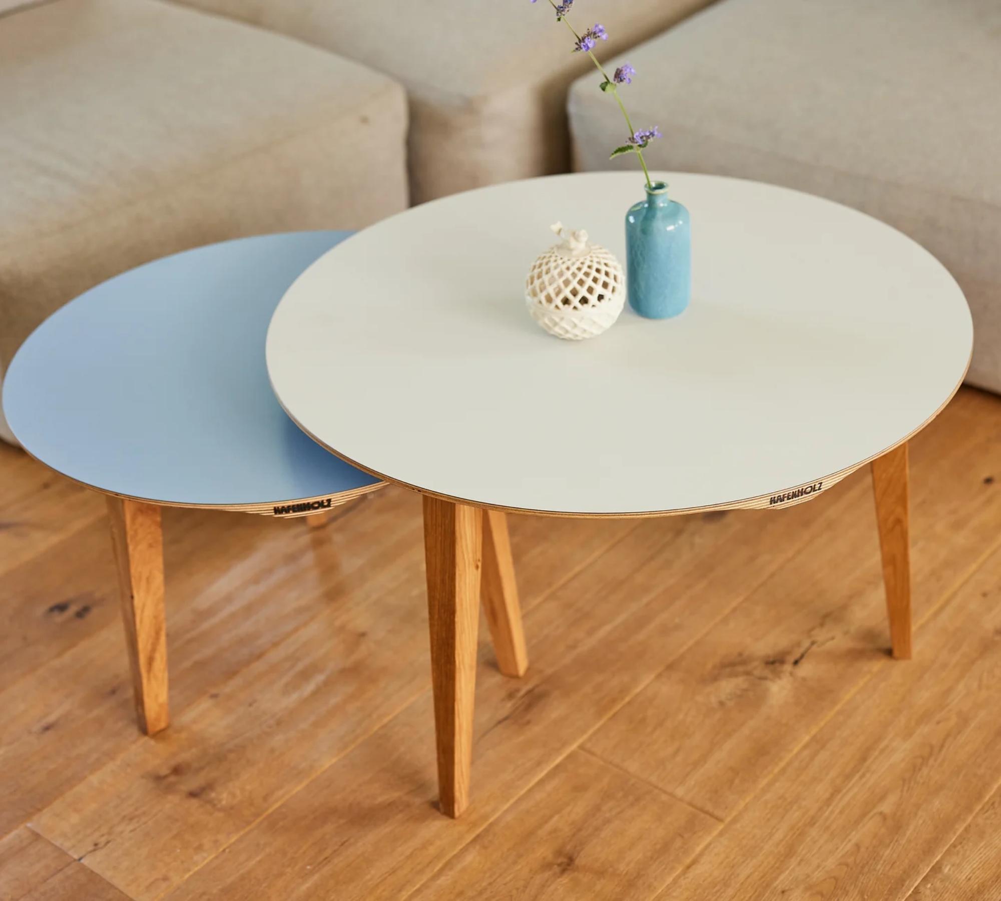 Beluga Couchtisch HPL Rosa Ø 57cm 4