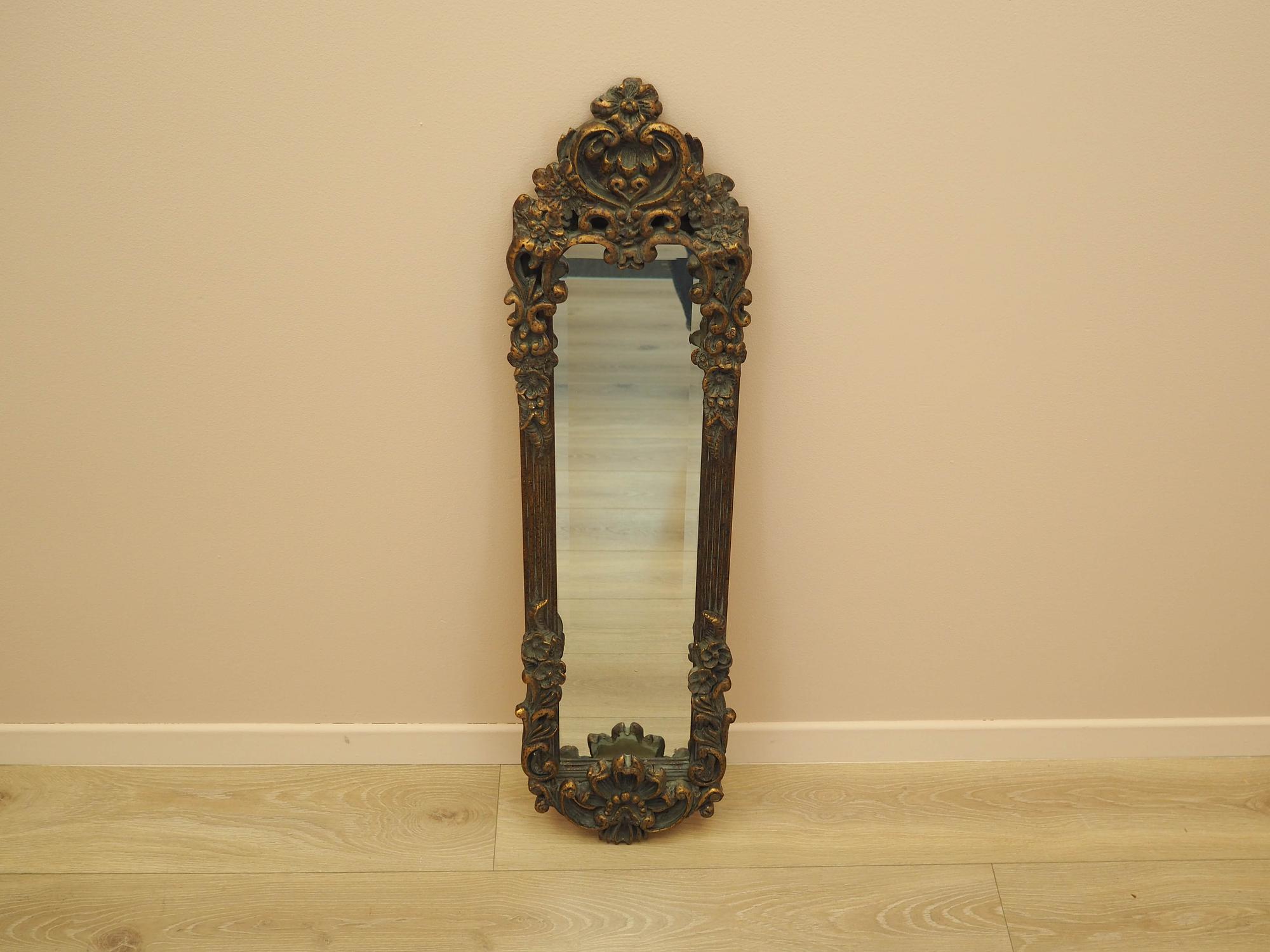 Mirror in Brown Wooden Frame 1960s 2