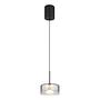 LED Pendant Lamp Belinda Smoked Glass Iron Black 3