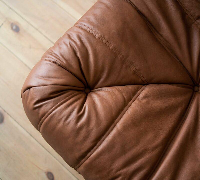 Togo Divano angolare Pelle liscia Folk Brown 5