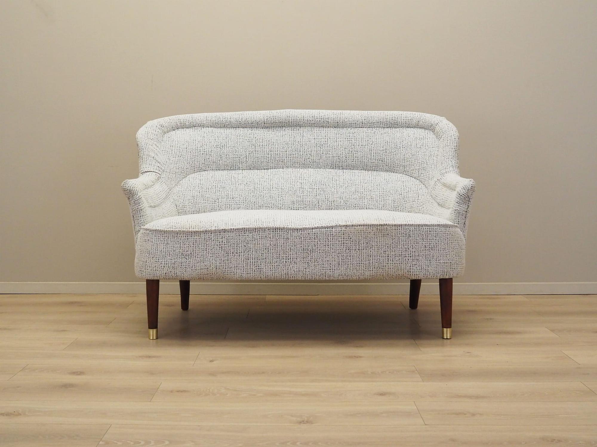 2-seater sofa, blended fabric, white, 1960s 2