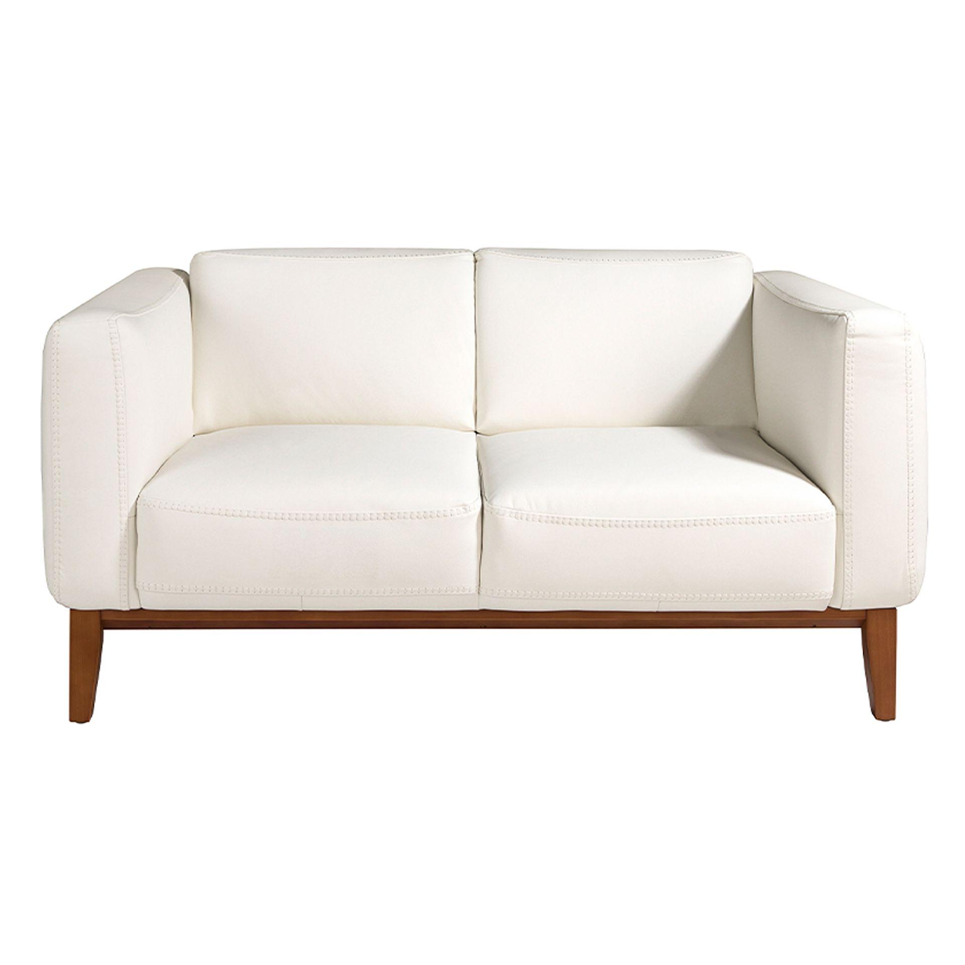 White leather 2-seater sofa 6118 1