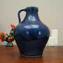 Brocca vintage in ceramica blu anni '70 5