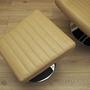 Sessel mit Hocker Leder Hellbraun 1970er Jahre 4