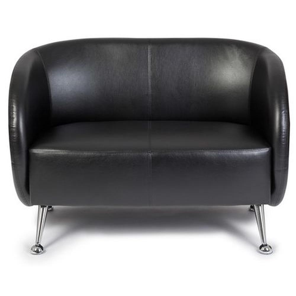 ST. LUCIA  2-seater sofa Faux leather Black 0