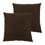 2x Milan Cushion Cover Synthetic Fiber Dark Brown 40 x 40 cm 0