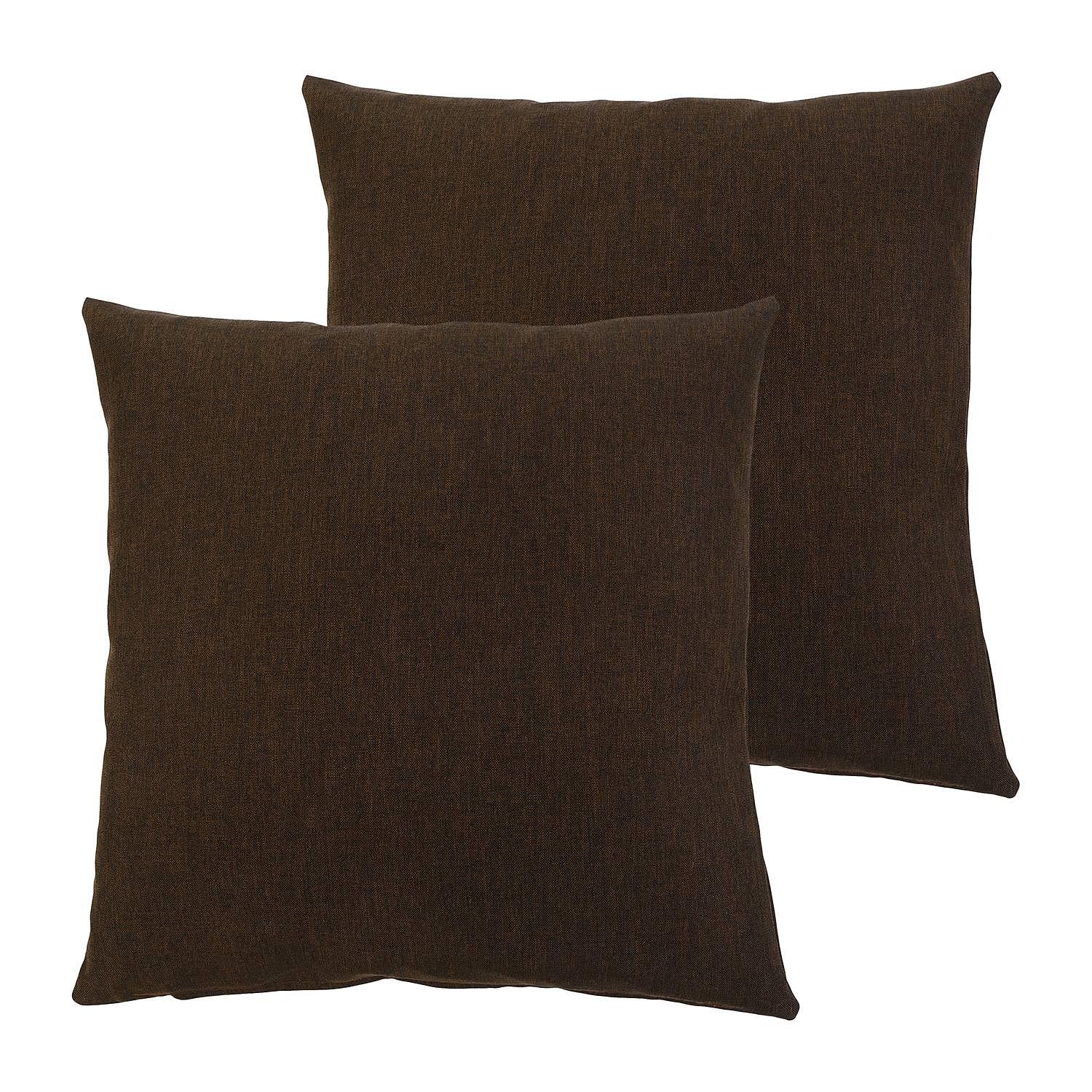 2x Milan Cushion Cover Synthetic Fiber Dark Brown 40 x 40 cm 0