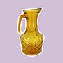 Water carafe glass yellow 1960s 0