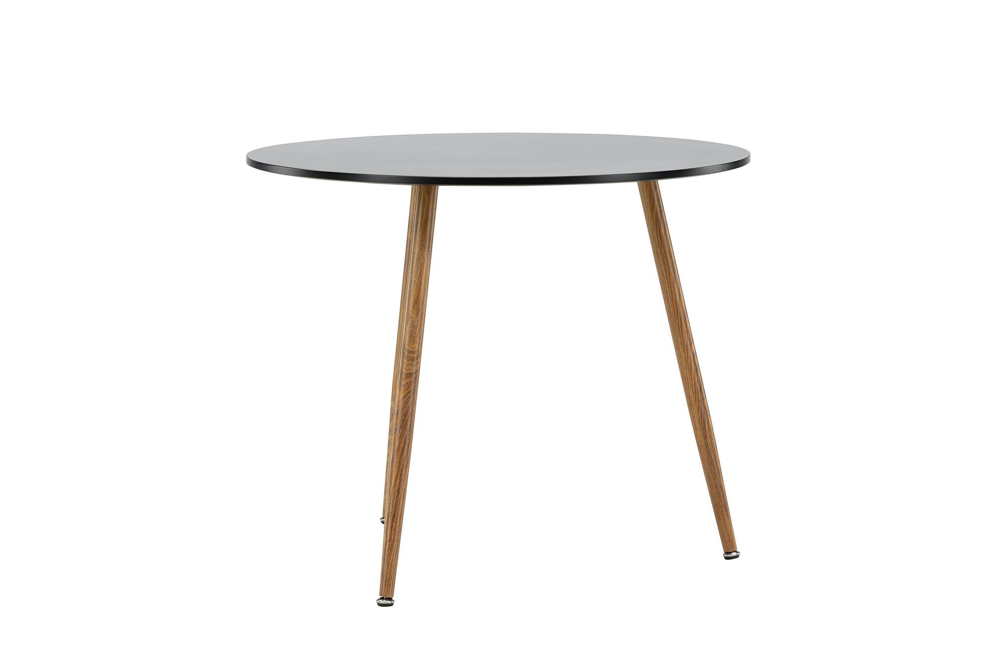 Polar Dining table MDF Dark oak look/Black ø 90cm 5