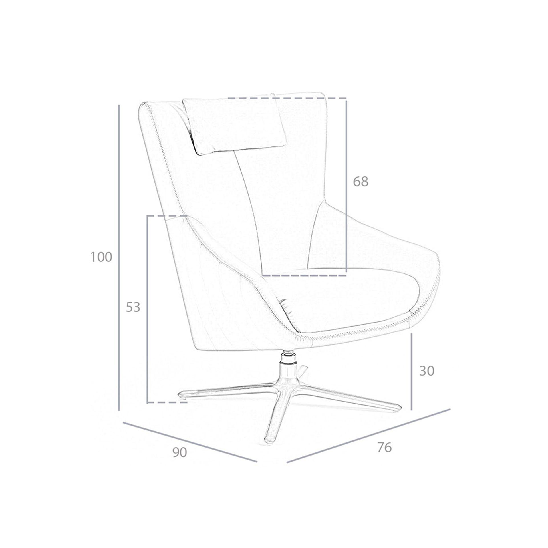 Sessel 5089 Drehbar Leder Cognacbraun 8