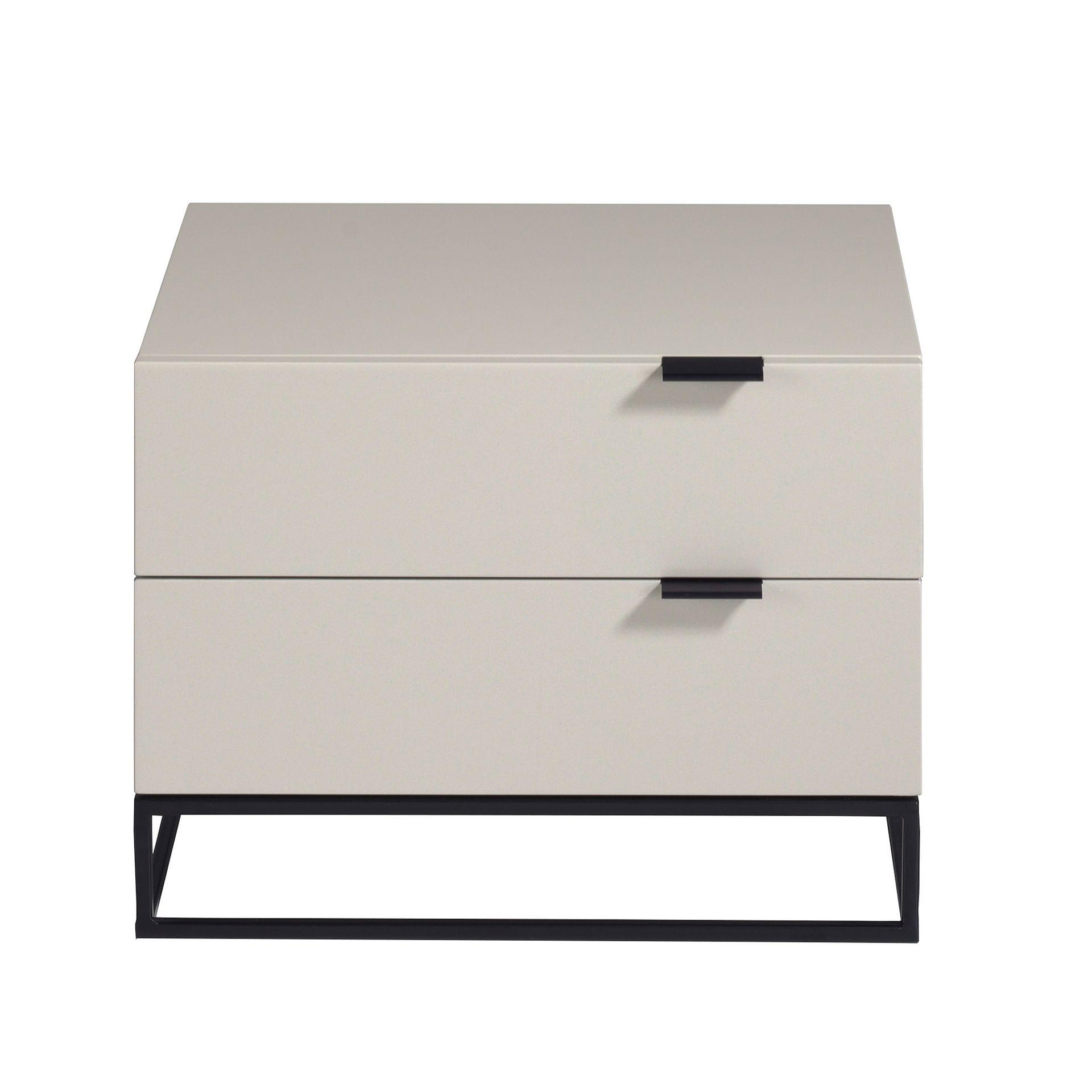 ANGEL CERDÁ Bedside table in grey wood and black steel 5