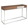 Console table walnut veneer stainless steel brown 0