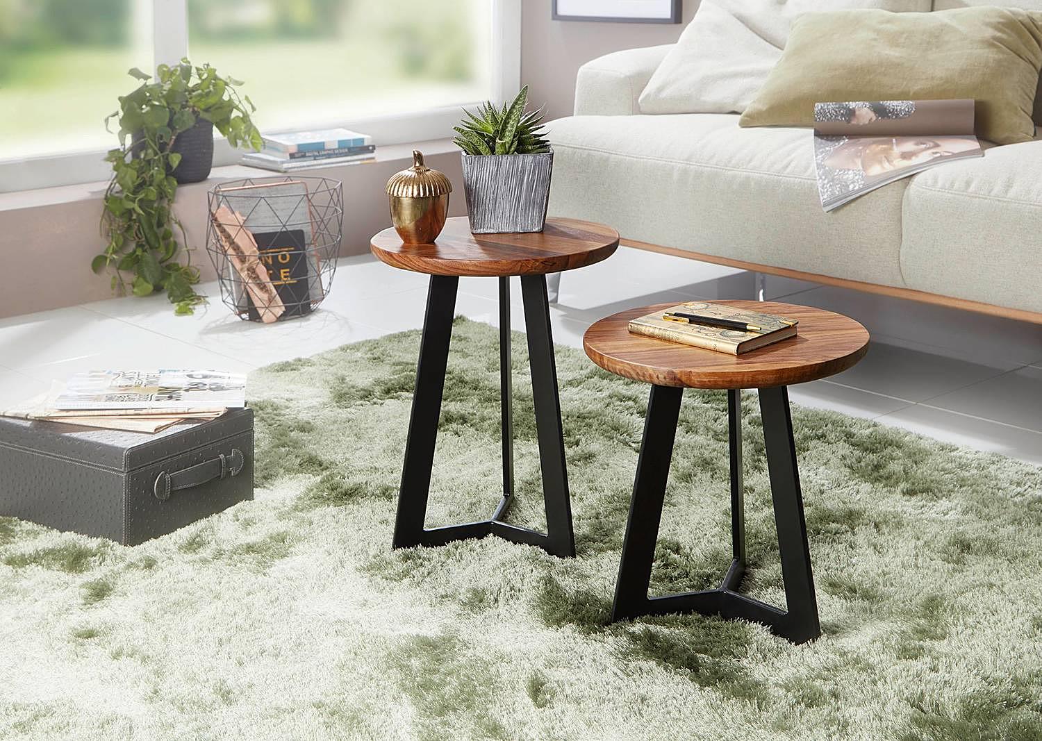 Quinton Side Table Rosewood Iron 3