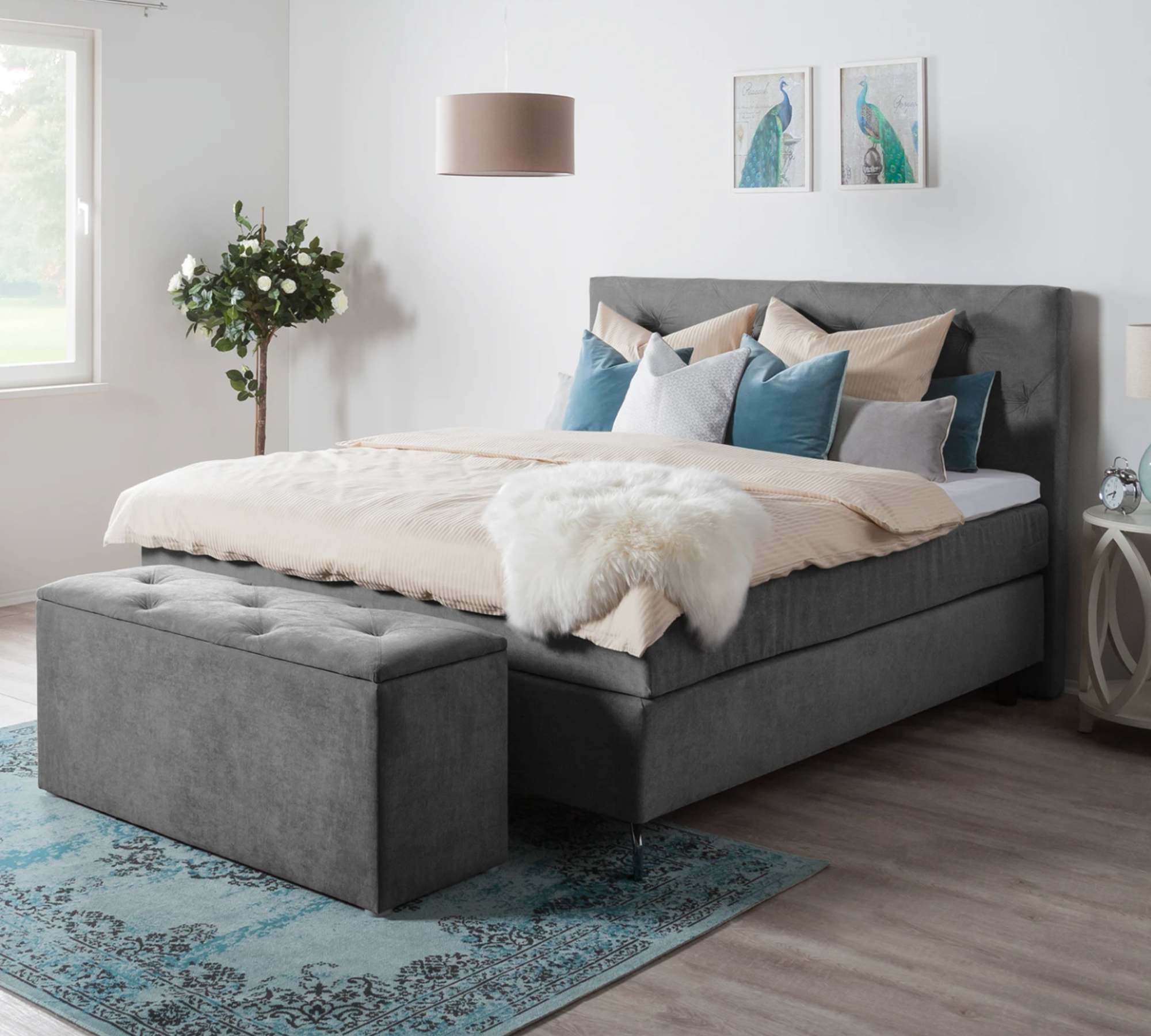 Betttruhe Velours Anthrazit 6