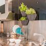 3x Wall planter Black with textile cover 3