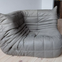 Togo Ecksofa Madras-Leder Aschgrau 4