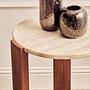Palermo Runder Marmor Beistelltisch Naturholz 3