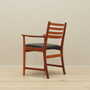 Vintage armchair Teak wood Leather Brown 1970s 5