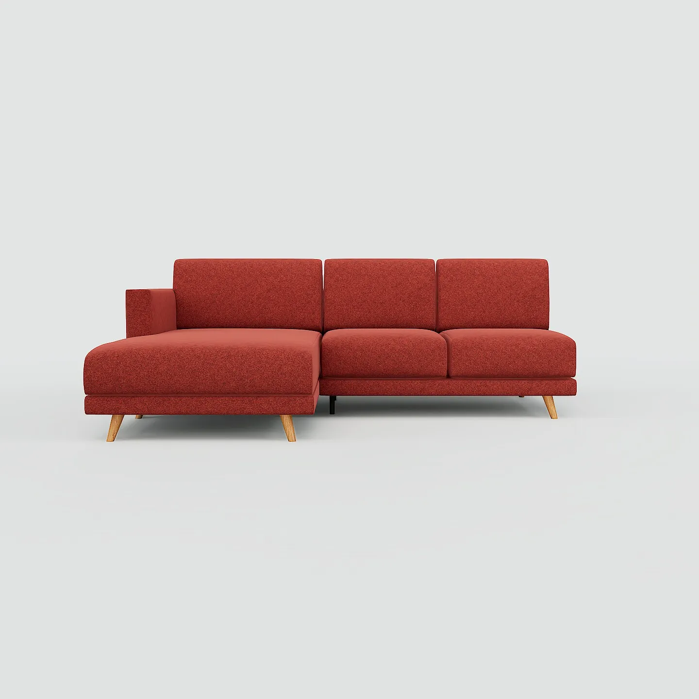 Tyme Ecksofa Melierte Wolle Blutorange 1