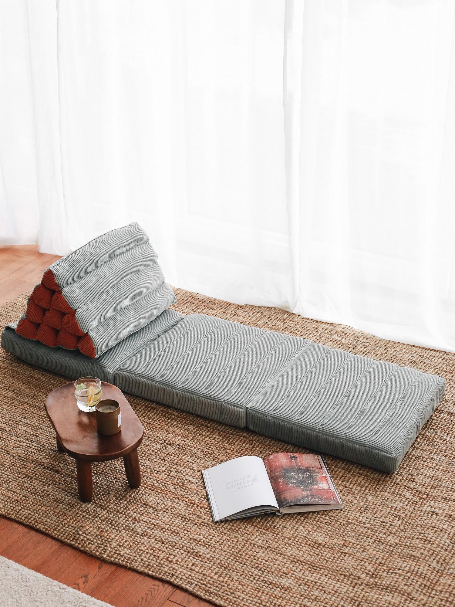 Keyf Katlanan Kissen Samt Blau 1