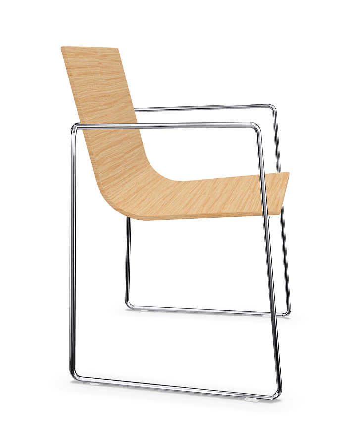 Lineal Armlehnstuhl Holz Aluminium Natur 1