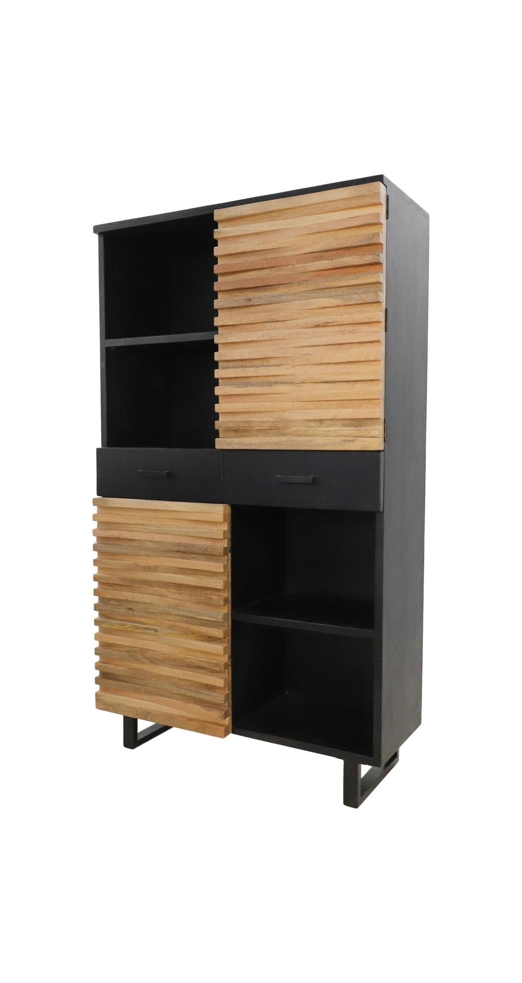 Lille Schrank Akazienholz Metall 2