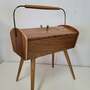 Vintage Nähtisch Holz Braun 2