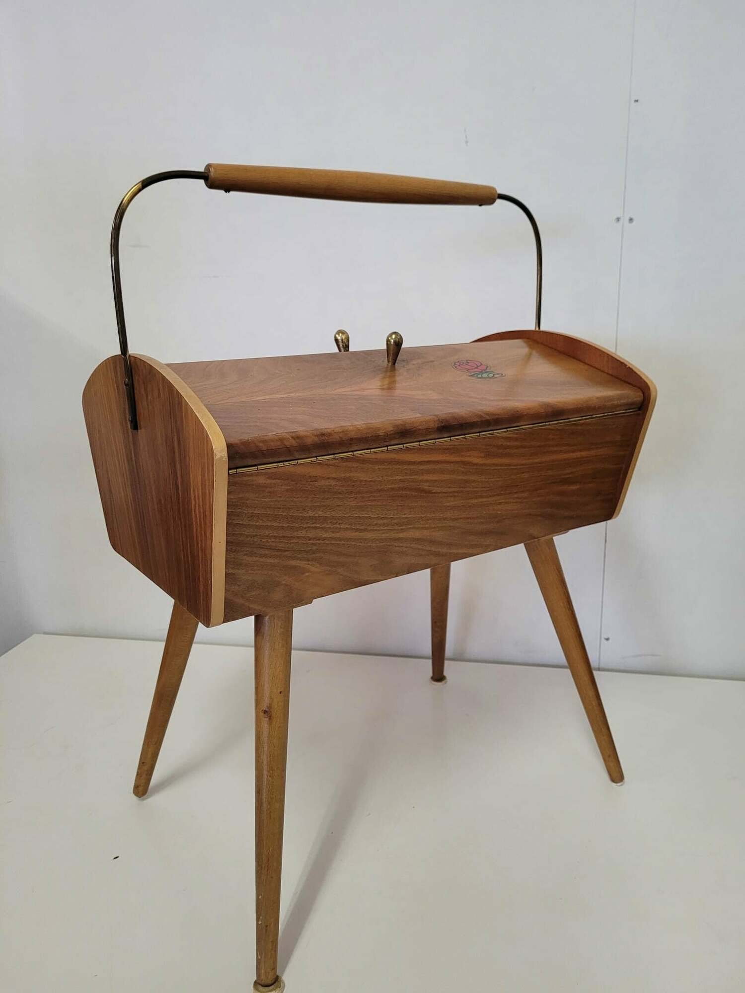Vintage Nähtisch Holz Braun 2