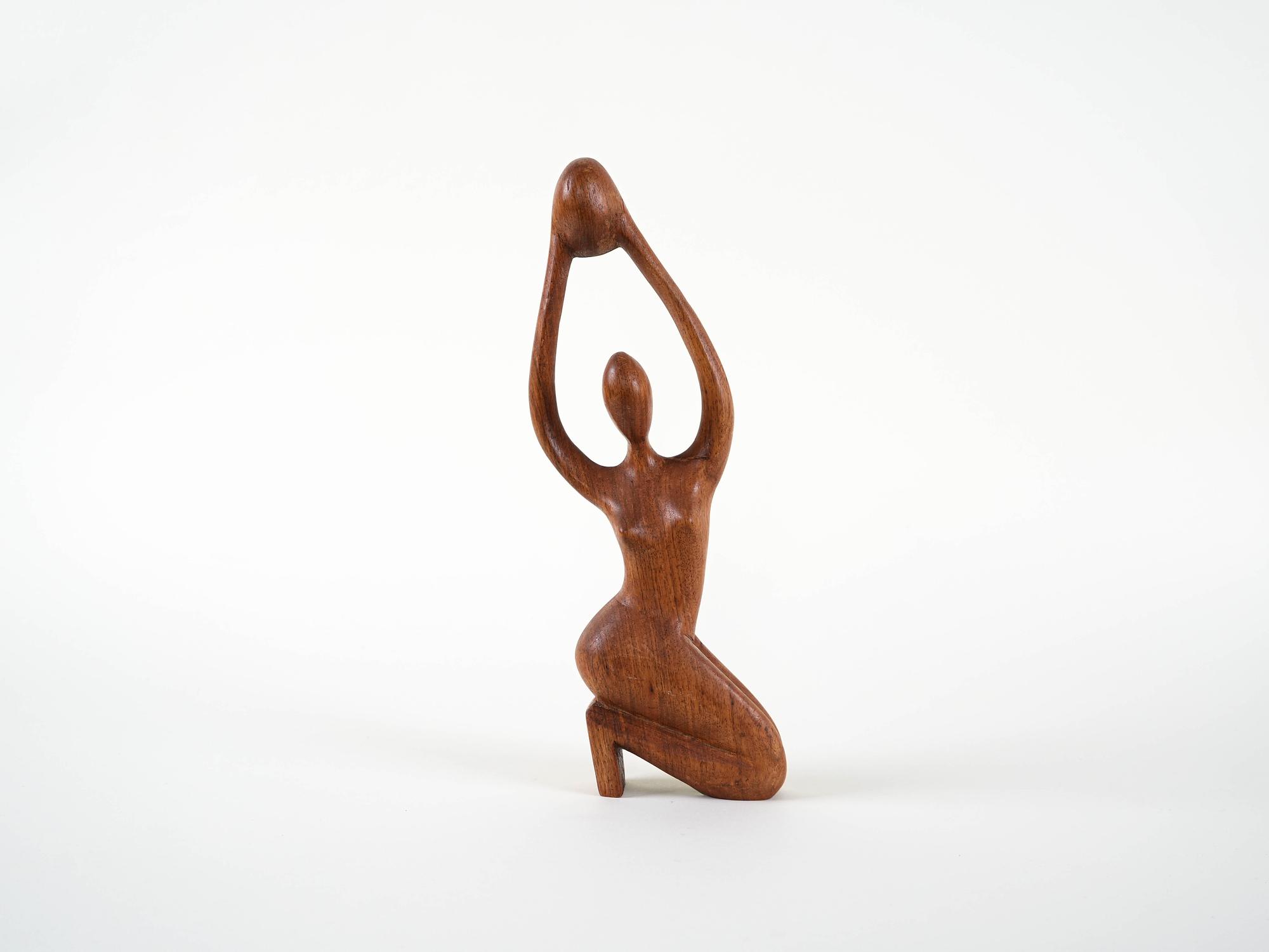Sculpture Woman Teak 1970s 2