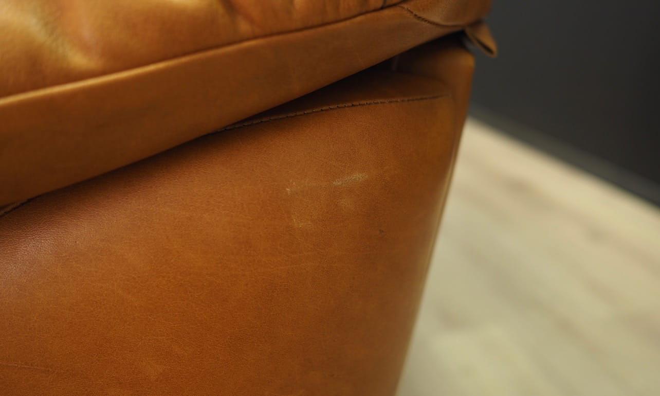 Vintage Sofa 3-seater and armchair Leather Cognac 1970s 10