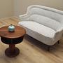 2-seater sofa, blended fabric, white, 1960s 1