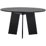 Fries Dining Table Oak Wood Black Ø 129cm 2
