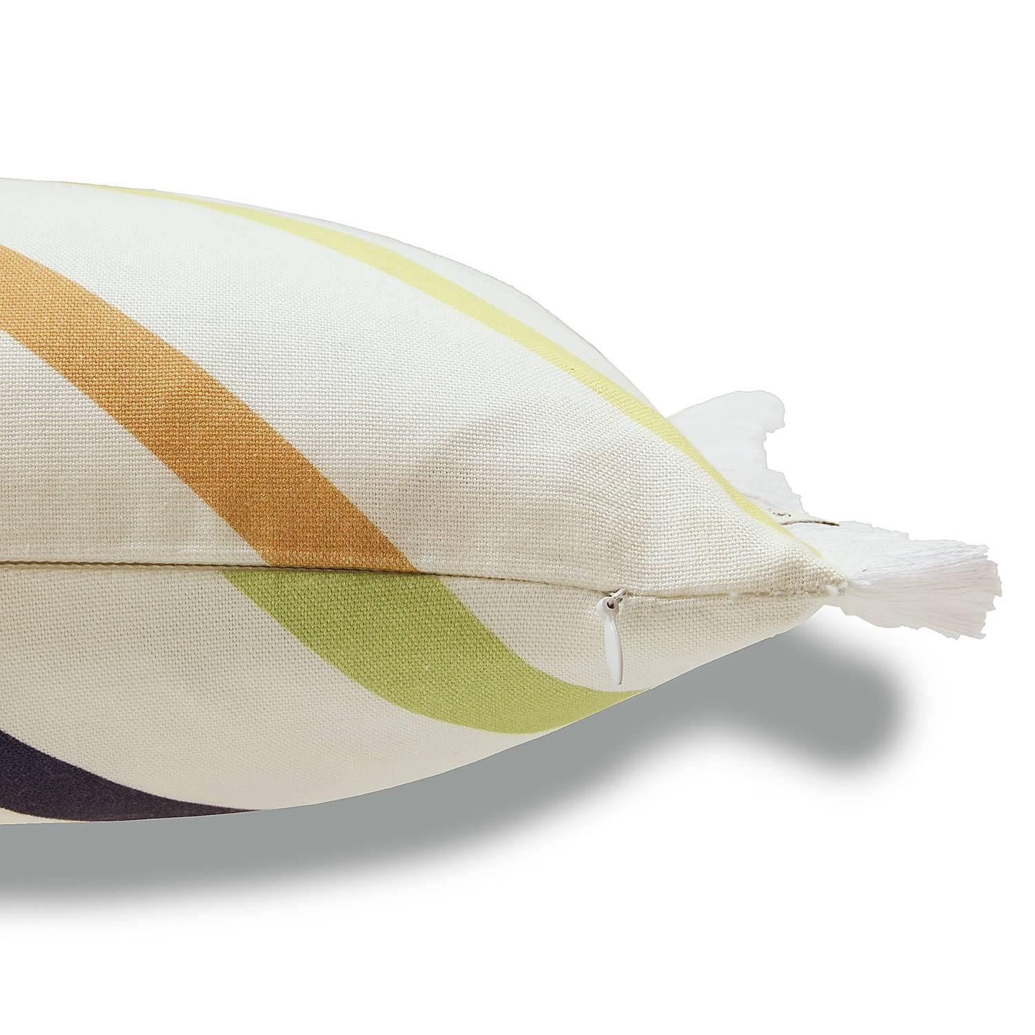 Fringed Diagonal Pillowcase Cotton 30 x 50 cm 3