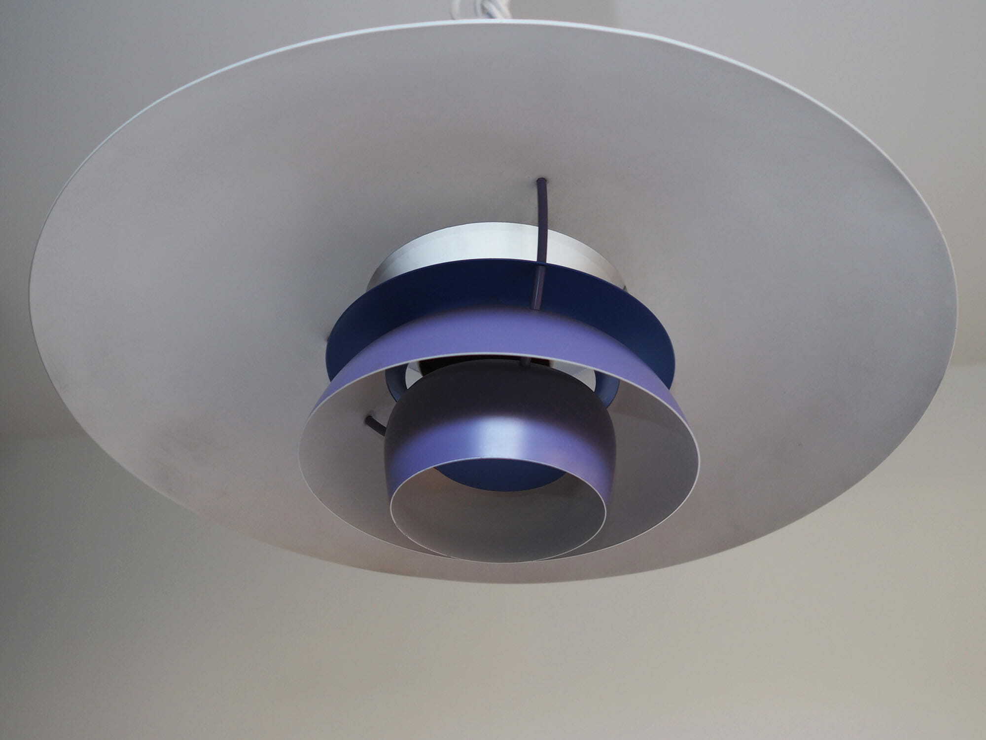 Vintage Pendant Lamp Metal Violet 1970s 3